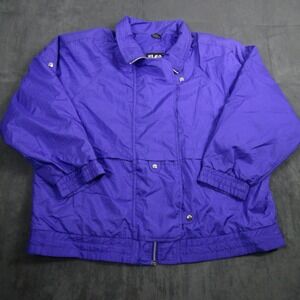ELCO Windbreaker Jacket Mens 22W Purple Full Zip Lightweight Vintage Style